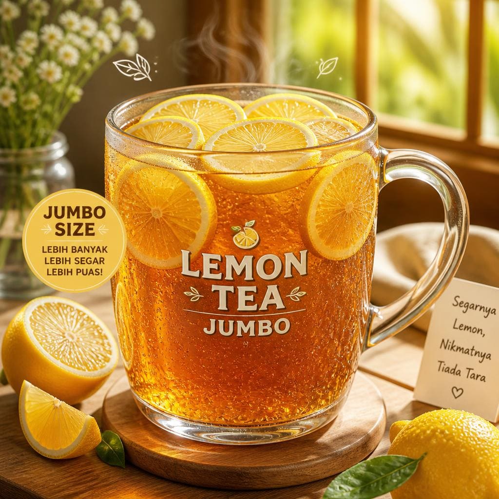 Lemon Tea Jumbo dengan rasa teh lemon segar khas Waroeng Steak & Shake